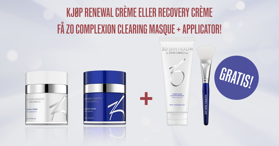 Kjøp Renewal Crème eller Recovery Crème - få Complexion Clearing Masque + applikator i gave